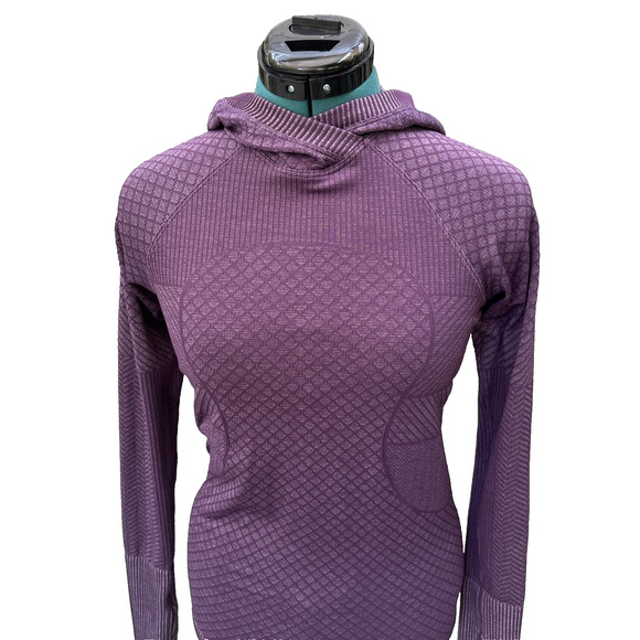 Lululemon Rest‎ Less Hoodie Women’s Size 4 Purple Patchwork Long Sleeve Top - Picture 2 of 6